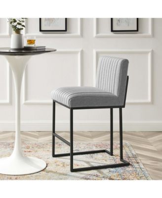 Indulge Channel Tufted Fabric Counter Stool