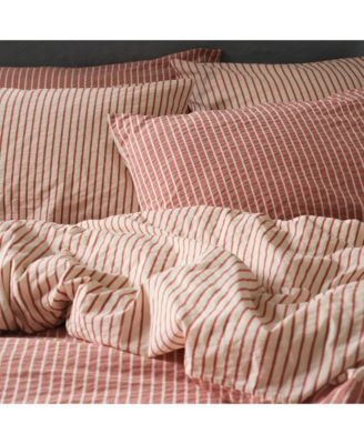 Textured Stripe Cotton Pillowcase Pair, Standard