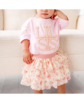 Girls' Lil Sis Faux Pearl Patch Short Sleeve T-Shirt - Baby, Little Kid