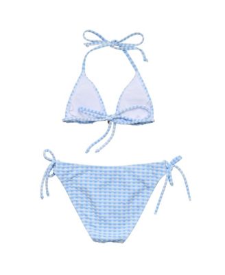 Girls' Seaside Gingham Triangle Bikini - Big Kid