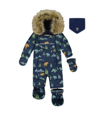 Boys' One-Piece Play Snowsuit Designed for Car Seat Animal - Baby, Little Kid