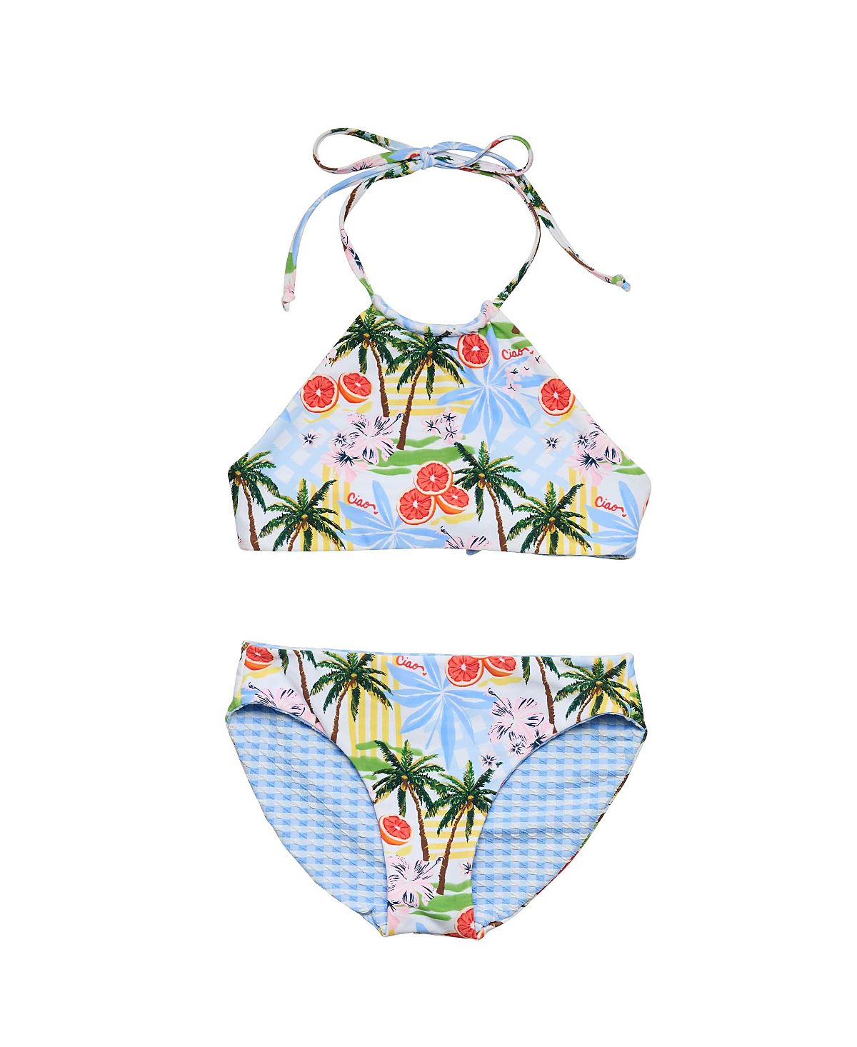 Snapper Rock Girls' Ciao Paradiso Reversible Halter Bikini - Big Kid