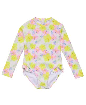 Snapper Rock Girls' Aloha Vacay Recycled Leg Frill Surf Suit - Little Kid