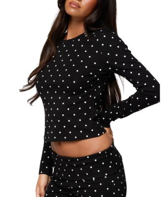 Daliya Polka Dot Long Sleeve Top
