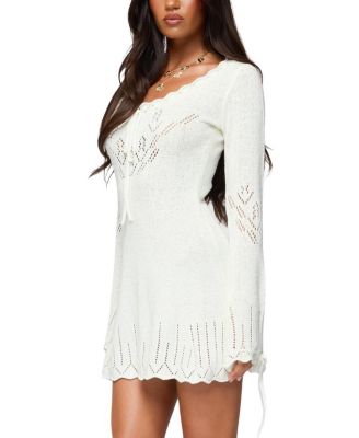 Shaia Pointelle Knit Mini Dress