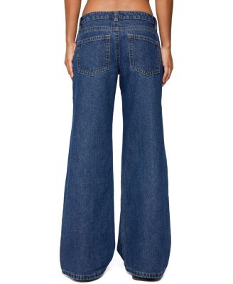  Raiyne Low Rise Wide Leg Jeans in Dark Blue Washed