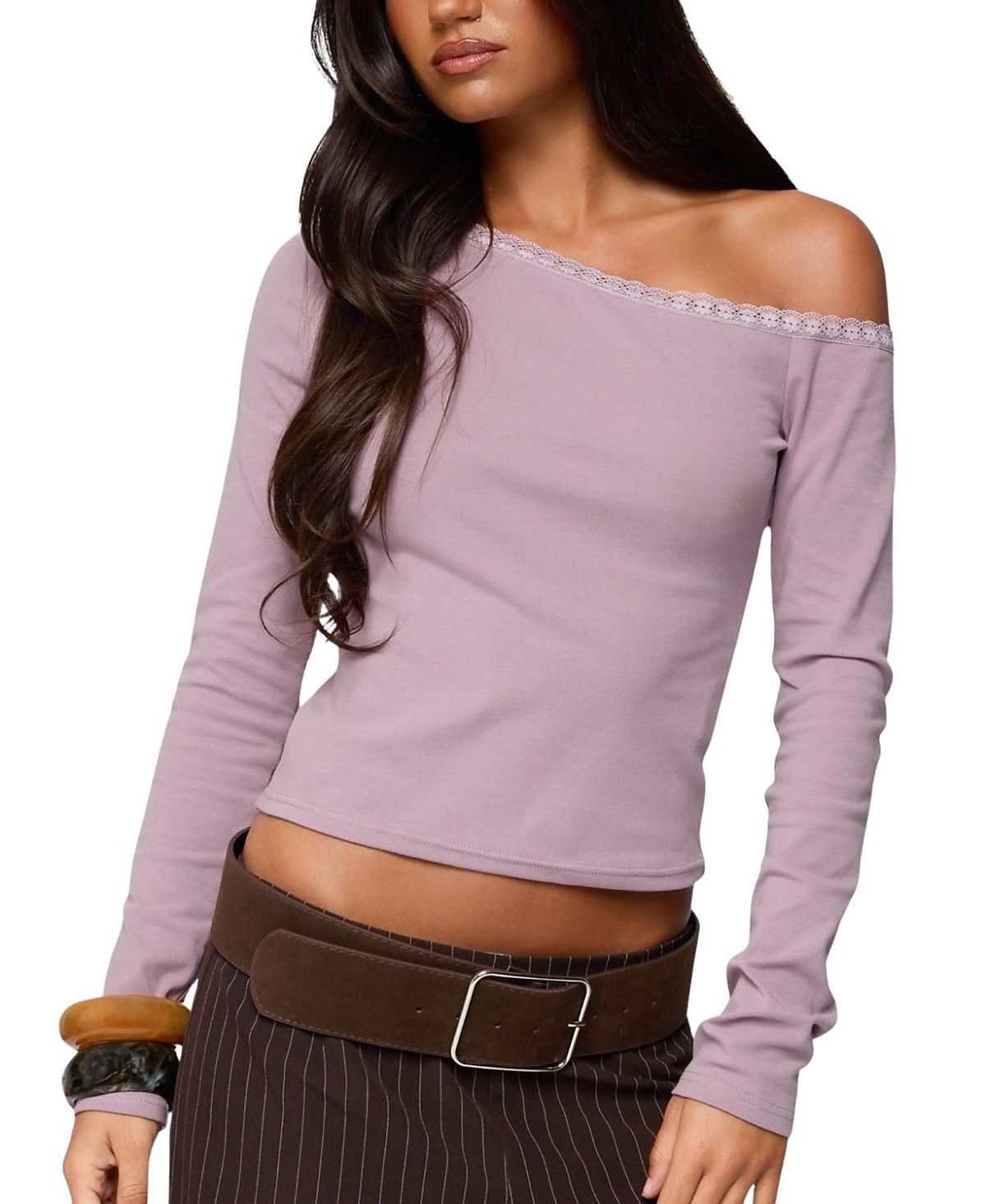 Edikted Emmiline Lacey Off Shoulder Top