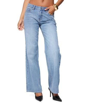  Holly Low Rise Straight Leg Jeans in Light in Blue Washed