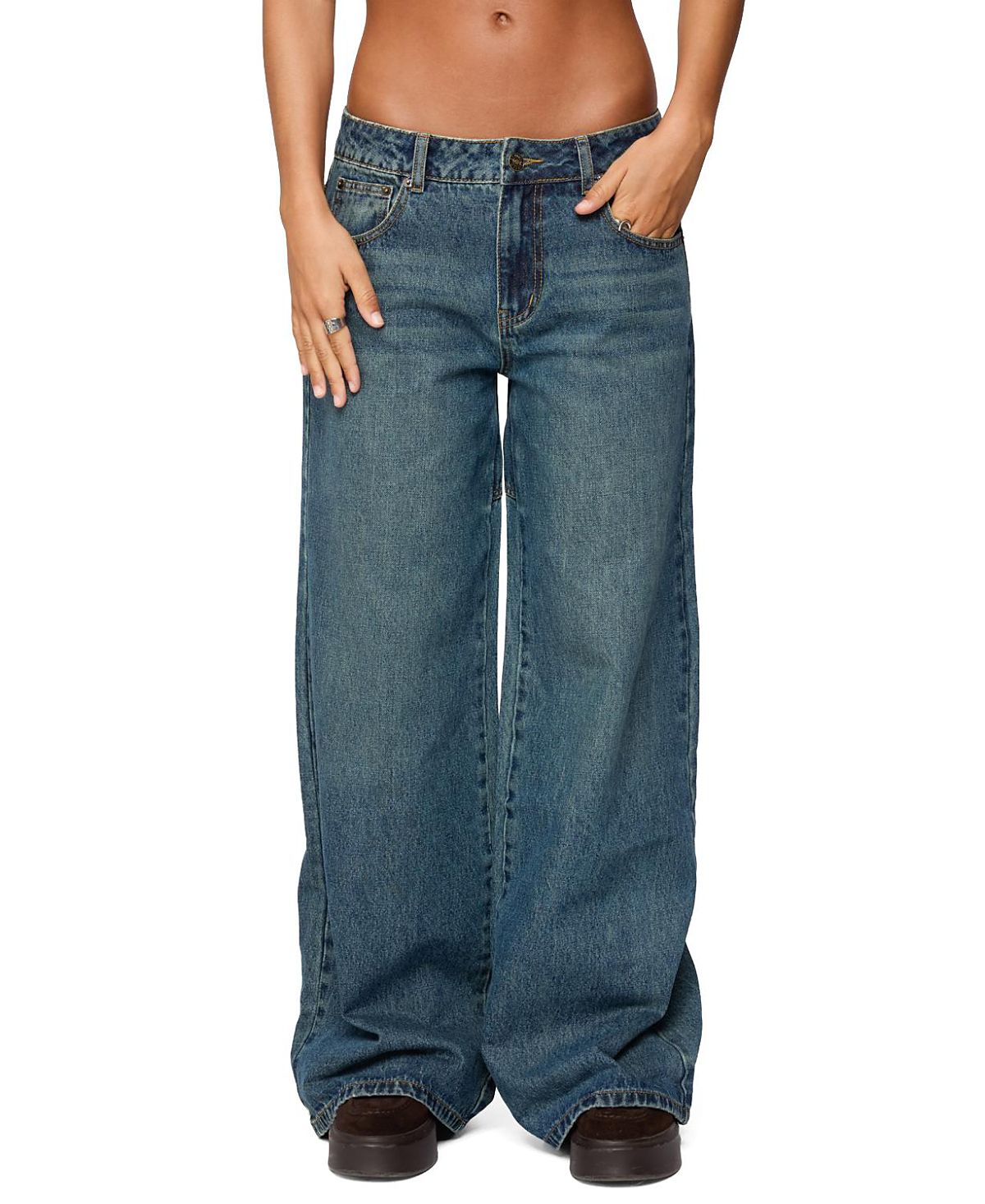 Edikted Heartly Low Rise Baggy Jeans