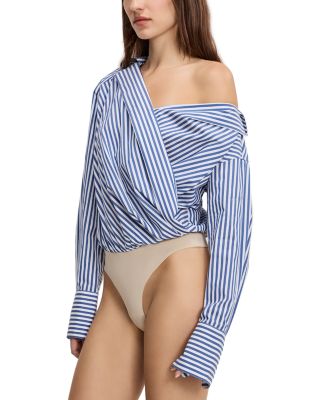 Off Shoulder Poplin Bodysuit