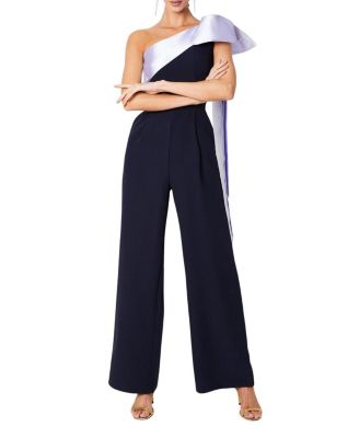 Bow One Shoulder Wide Leg Jumpsuit