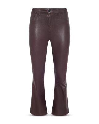 Kendra High Rise Cropped Flared Jeans in Chocolate Coated