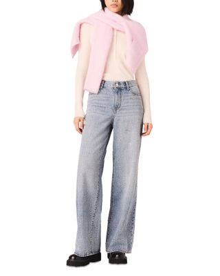 Rhinestone Wide Leg Jeans in Blue