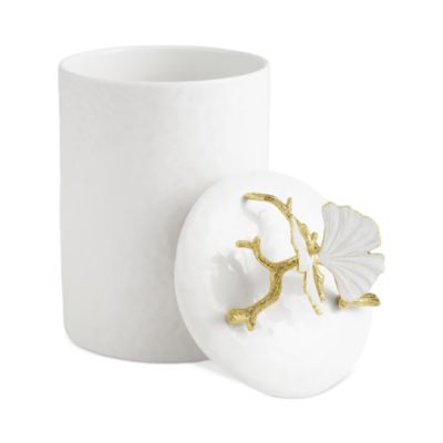 Butterfly Ginkgo Porcelain Canister, Medium