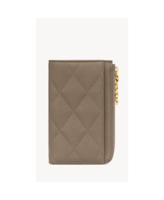 Cassandre Bijou Zip Card Case in Grain De Poudre Leather
