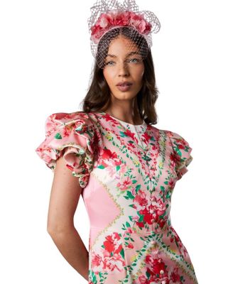 Lisa Printed Ruffle Hem Midi Dress