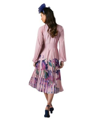 Placement Print Pleat Dress