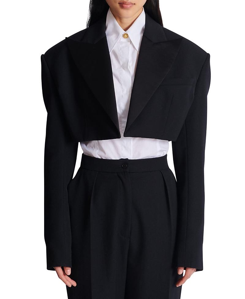 Balmain Cropped Grain De Poudre Jacket