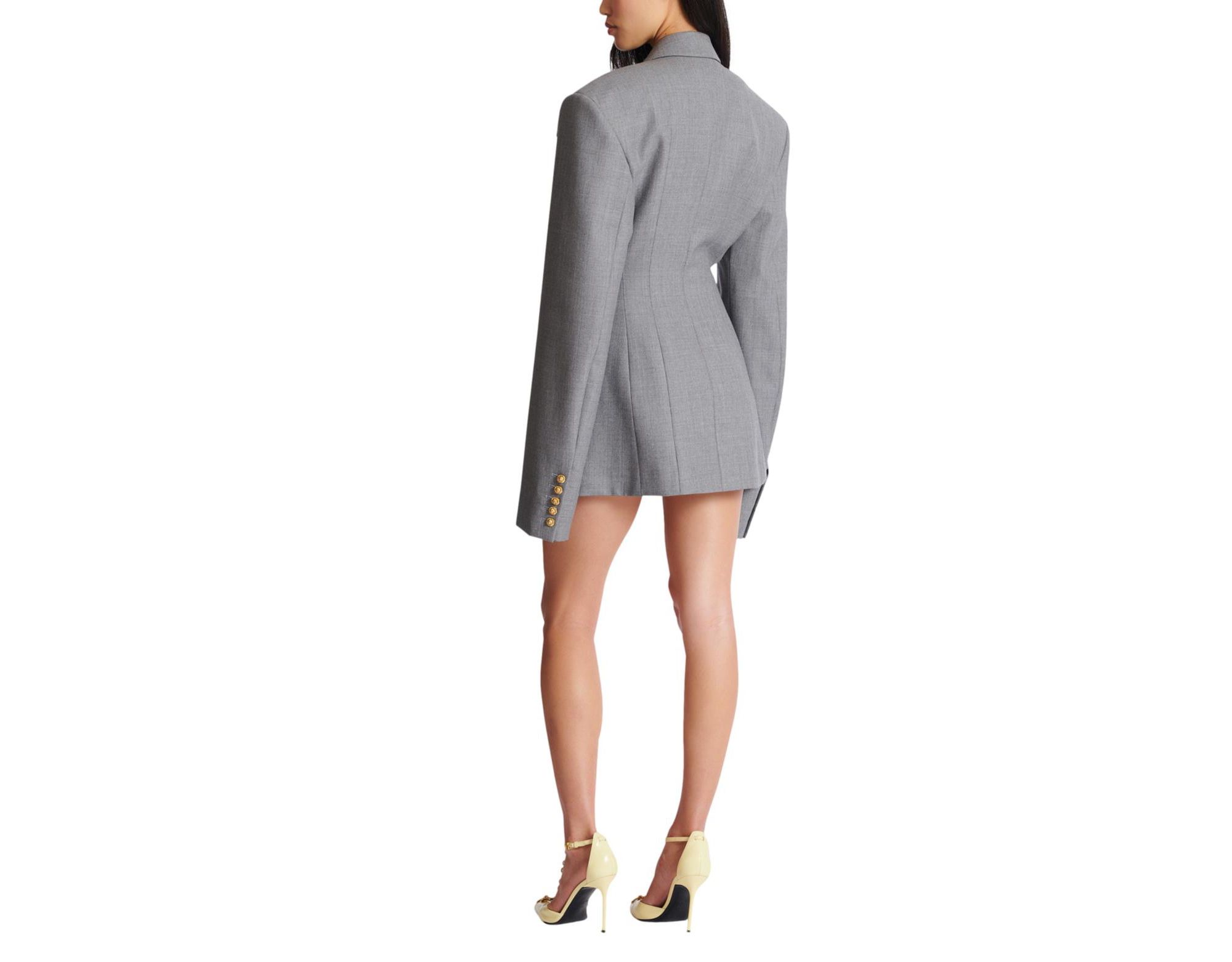 Short Jacket Dress in Draped Wool — Image 3