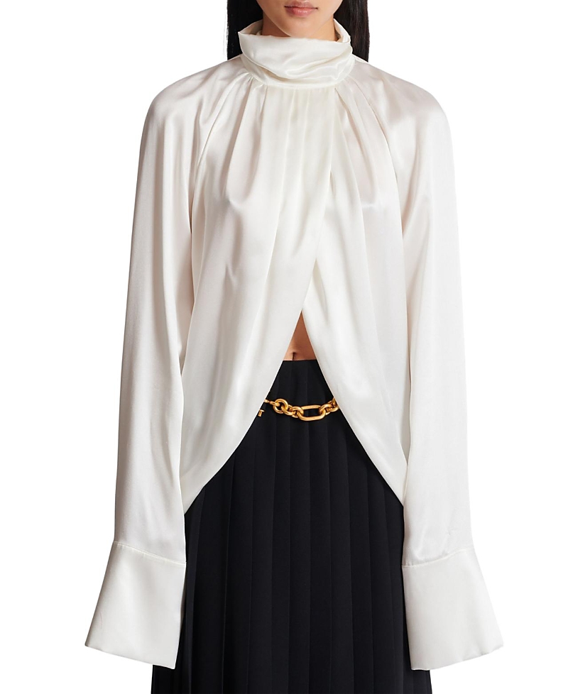 Balmain Draped Silk Blouse