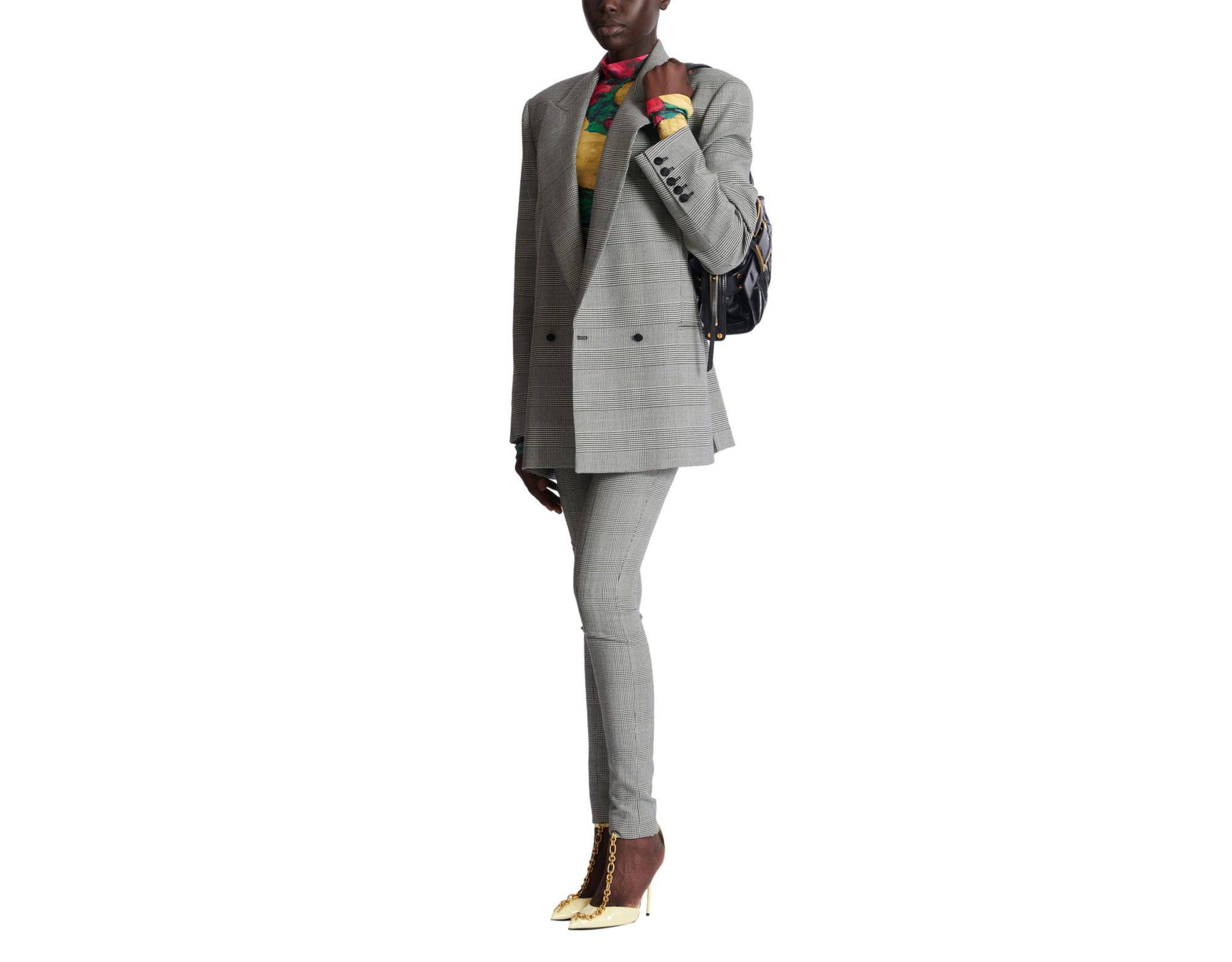 Oversized Jacket in Prince of Wales Jacquard — Image 3