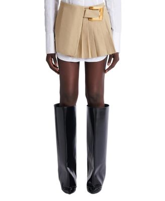  Short Gabardine Skirt with Belt Detail