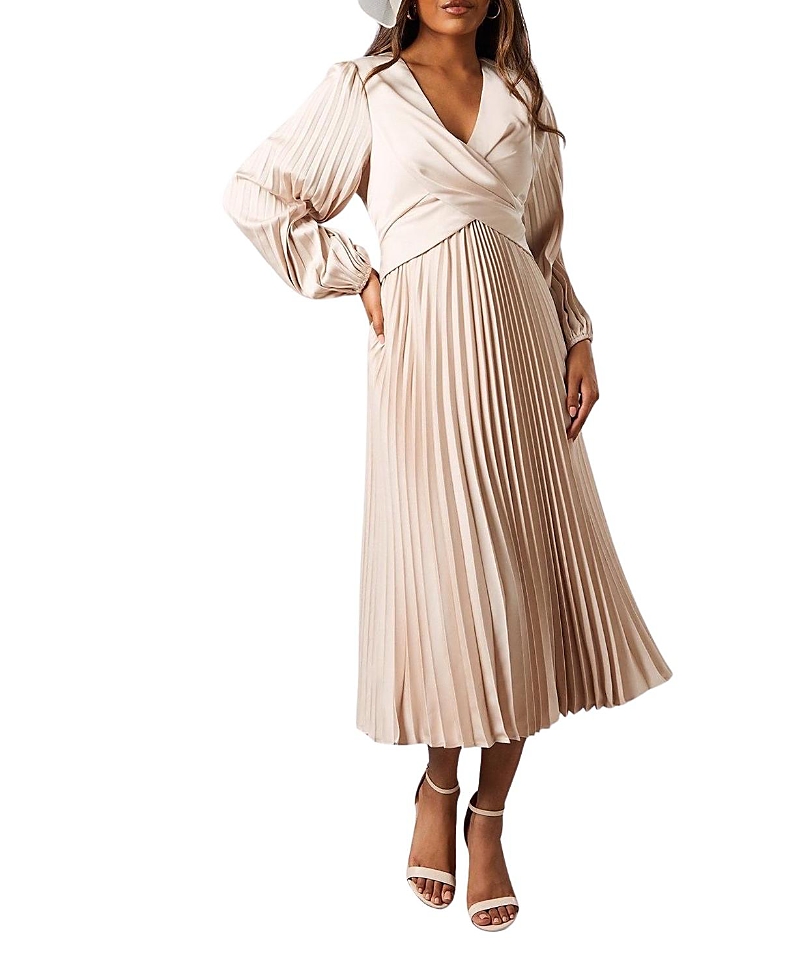 Coast Petite Pleat Skirt Midi Dress