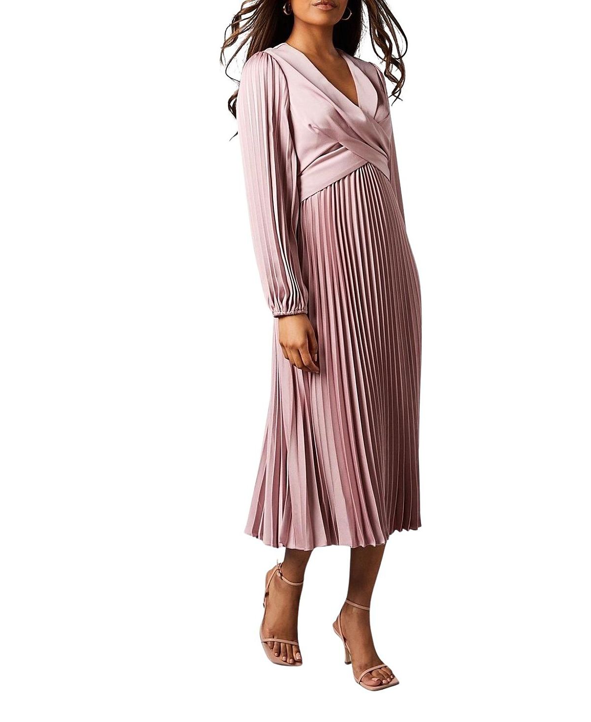 Coast Petite Pleat Skirt Midi Dress
