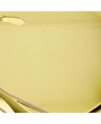 Kelly 28 Handbag Yellow Clemence with Palladium Hardware