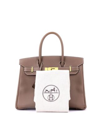 Birkin 30 Handbag Grey Epsom with Gold Hardware