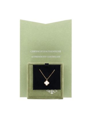  Sweet Alhambra Pendant Necklace 18K Gold and Mother of Pearl, 14.75 - 15.5"