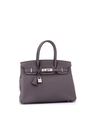 Birkin 30 Handbag Grey Togo with Palladium Hardware