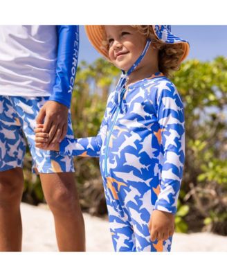 Boys' Shark Squad Long Sleeves Sunsuit - Baby