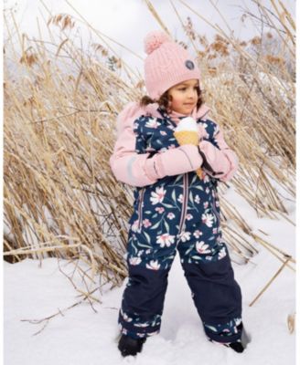 Girls' One-Piece Flower Play Snowsuit - Little Kid