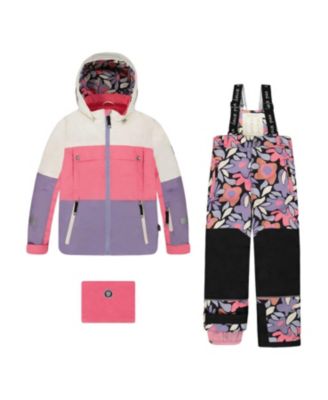 Girls' Two-Piece Retro Flower Teknik Snowsuit - Little Kid, Big Kid