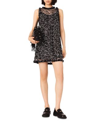 Floral Sequinned Embroidered Dress