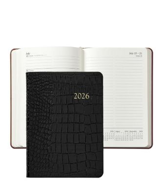  2026 Embossed Croc Leather Weekly Notebook