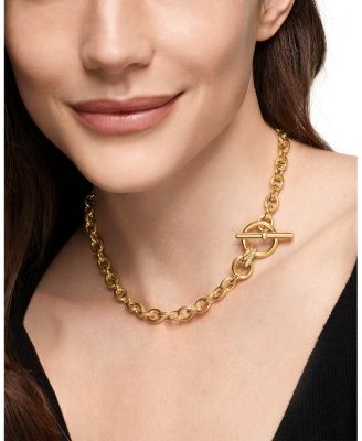 DY Mercer&reg; Toggle Chain Necklace in 18K Yellow Gold with Diamonds, 8mm