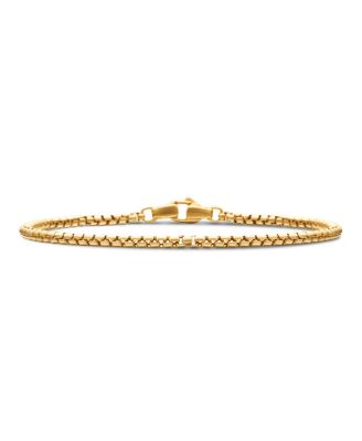 Men's 18K Yellow Gold Chain Box Link Bracelet, 2.7mm
