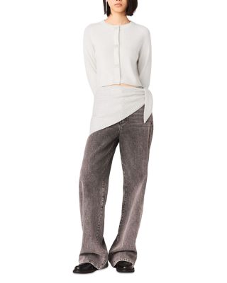 Bow Jewelry Button Wool Cardigan