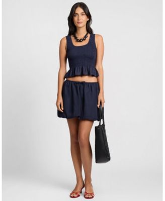 Air Linen Bubble Mini Skirt