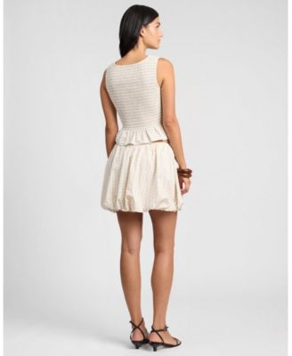 Air Linen Bubble Mini Skirt