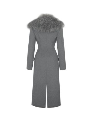  Faye Wool Blend Coat with Removable Faux Fur Collar