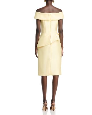 Mikado Floral Peplum Dress