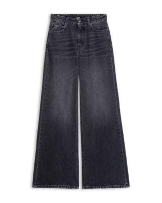 Eli High Rise Wide Leg Jeans in Medium Grey