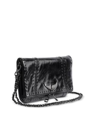 Rock Studded Vintage Patent Leather Clutch