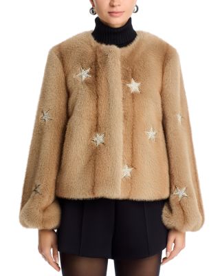 Mixed Star Faux Fur Jacket