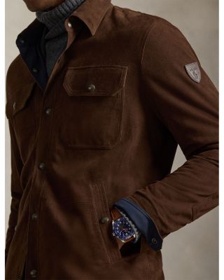 Reversible Suede Taffeta Shirt Jacket