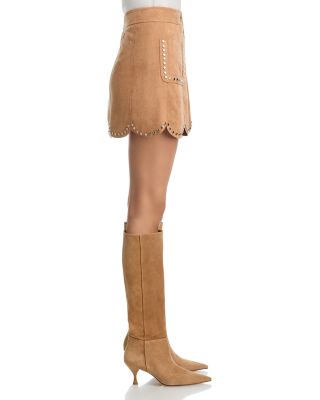 Faux Suede Jacket & Faux Suede Mini Skirt - Exclusive