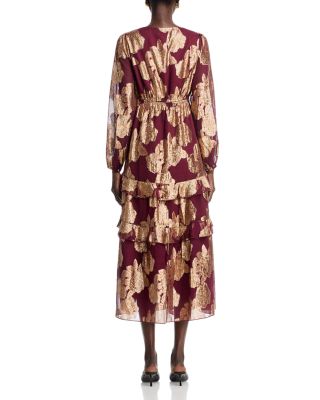 V Neck Ruffled Dress